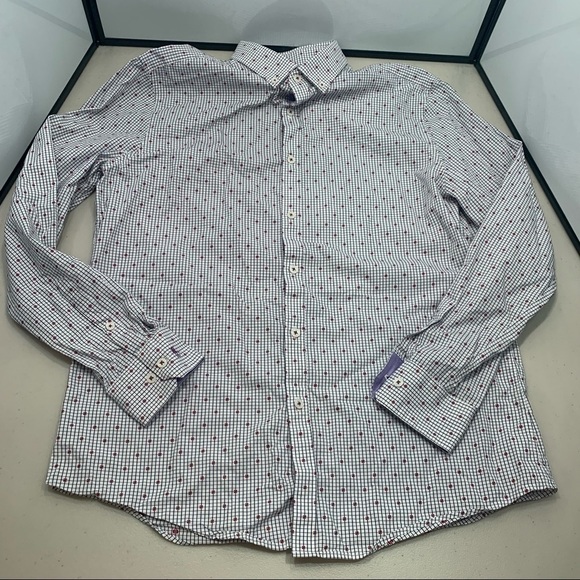 Penguin Shirt Adult 16 34/35 White Check Heritage Slim Fit Button Down Men - Picture 2 of 6